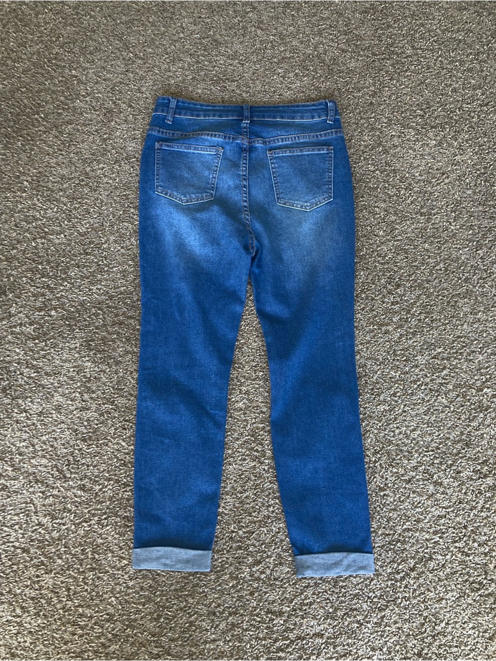 SHEIN Petite M High Rise Distressed Stretch Cuffed Jeans - Picture 10 of 11